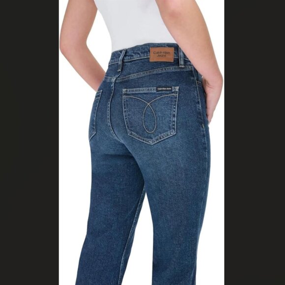 Calvin Klein Women High Rise Straight Leg Jean | Dark Blue | Size 10 | NWT - Picture 4 of 4